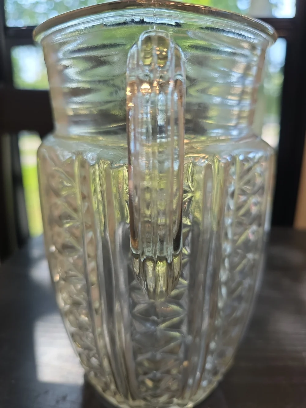 Anchor Hocking Clear Textured Glass Pitcher